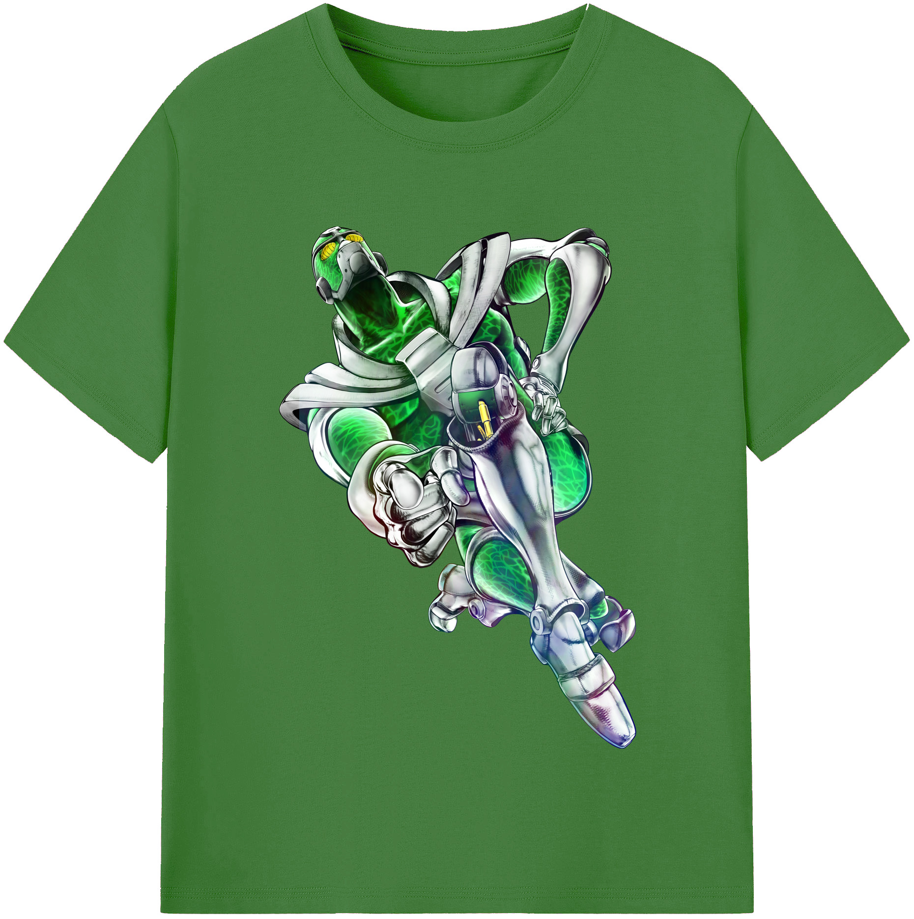 （画像用） ジョジョの奇妙な冒険 花京院 典明（かきょういん のりあき） JoJo's Bizarre Adventure Kakyoin Noriaki レディースカジュアルプリントTシャツ（綿100％）